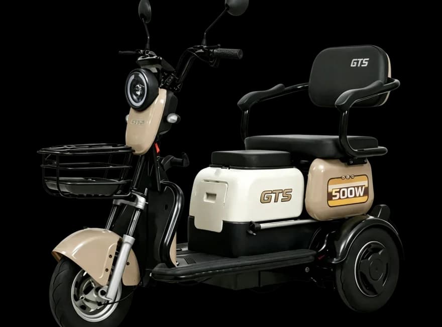 Triciclo elétrico T5 Branco / Bege
